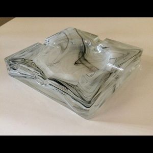 Marbled glass ashtray 6 X 6” mcm